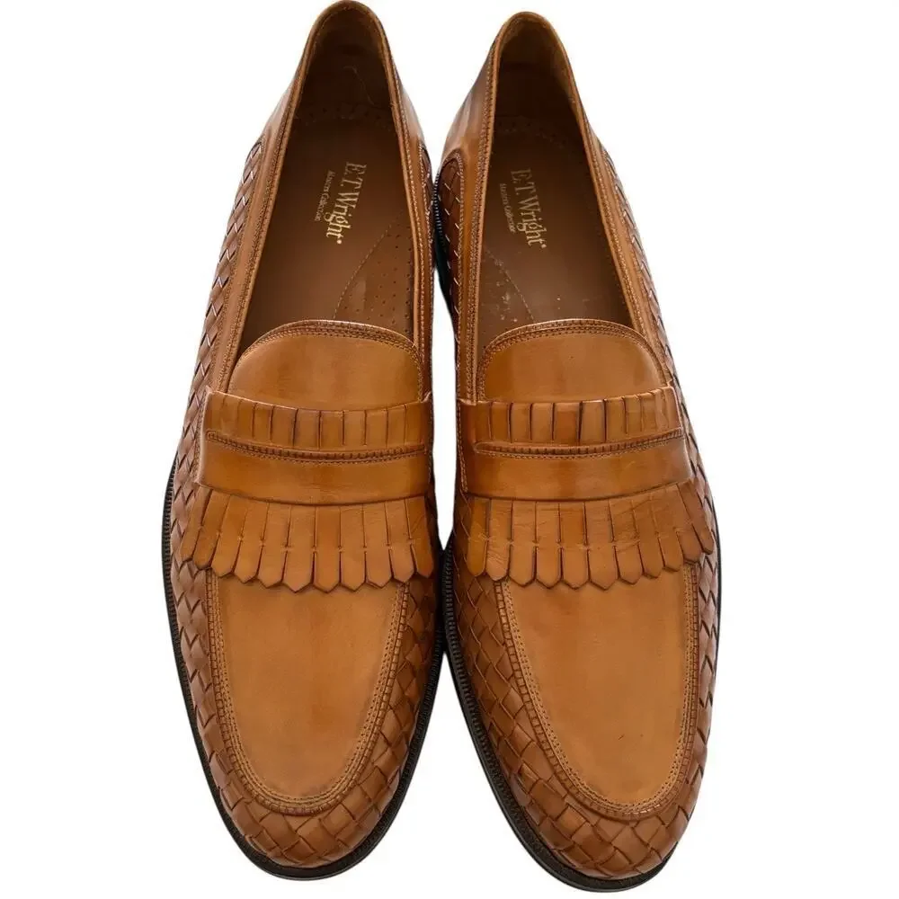 ET Wright Masters Collection Caramel Kiltie Derby Weave Shoes Size 13 AA